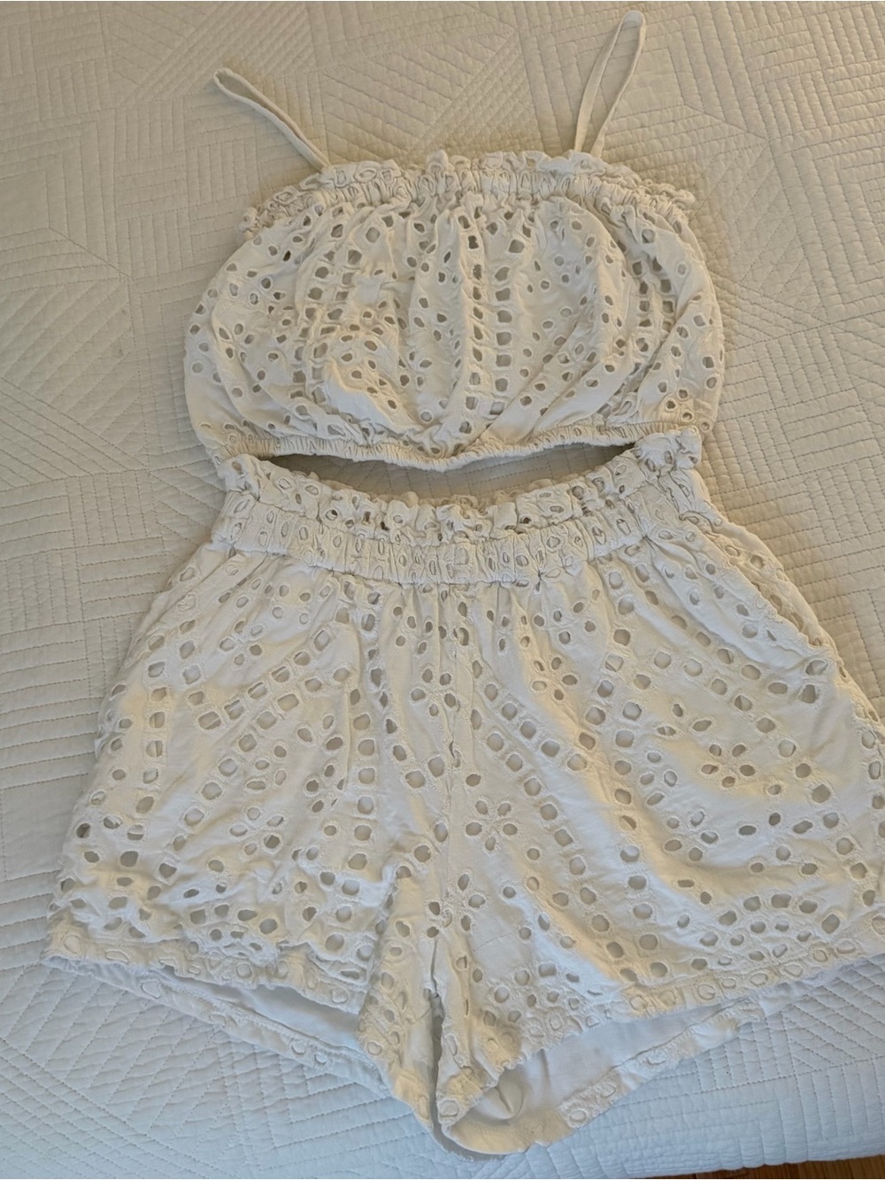 White Eyelet Women’s Shorts & top